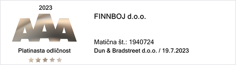 Potrdilo Platinasta odličnost 2023 za Finnboj d.o.o., Dun & Bradstreet d.o.o.